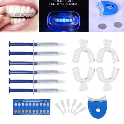 Professional Teeth Whitening Kit with Peroxide Gel and LED Light